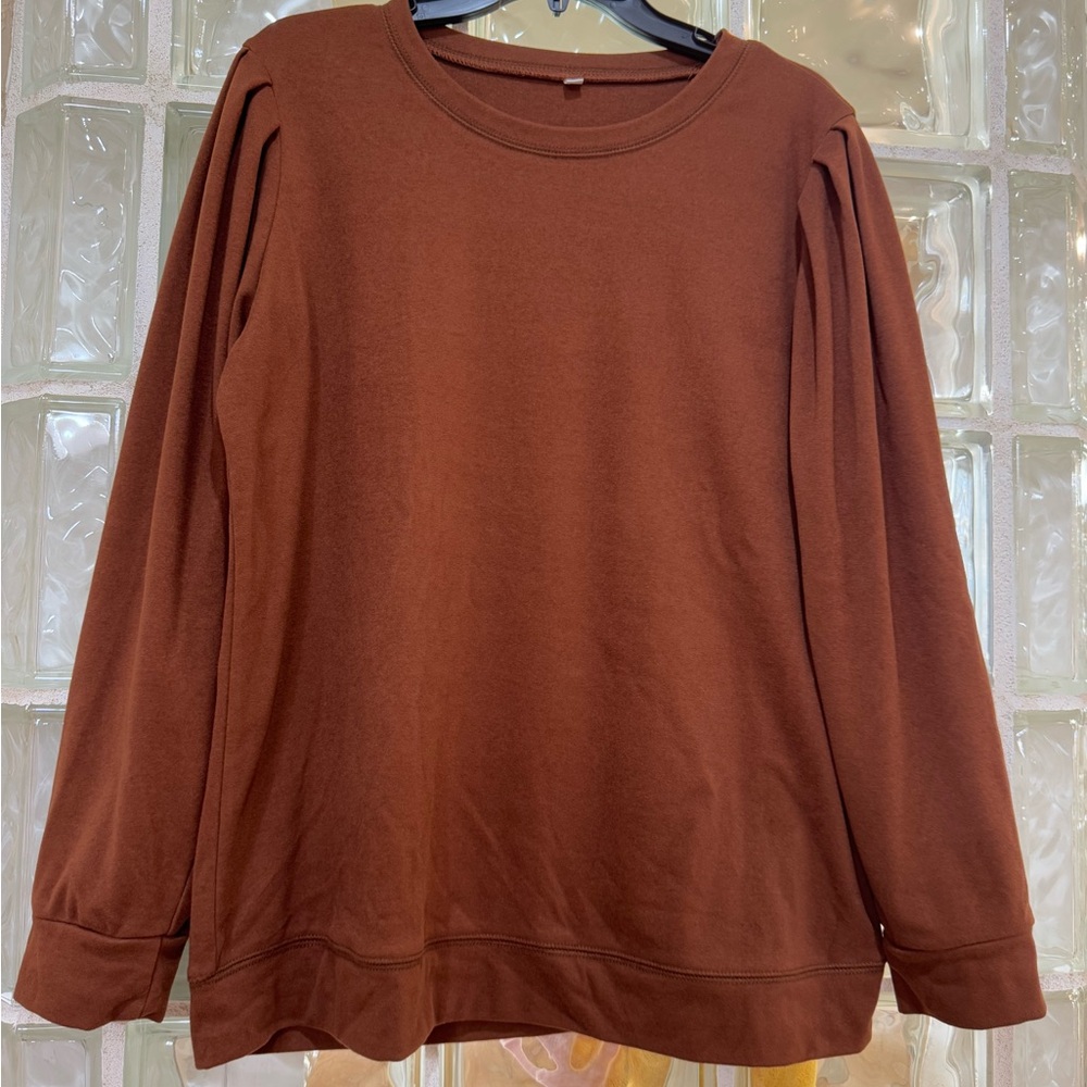 Women's Brown Long Sleeve Top